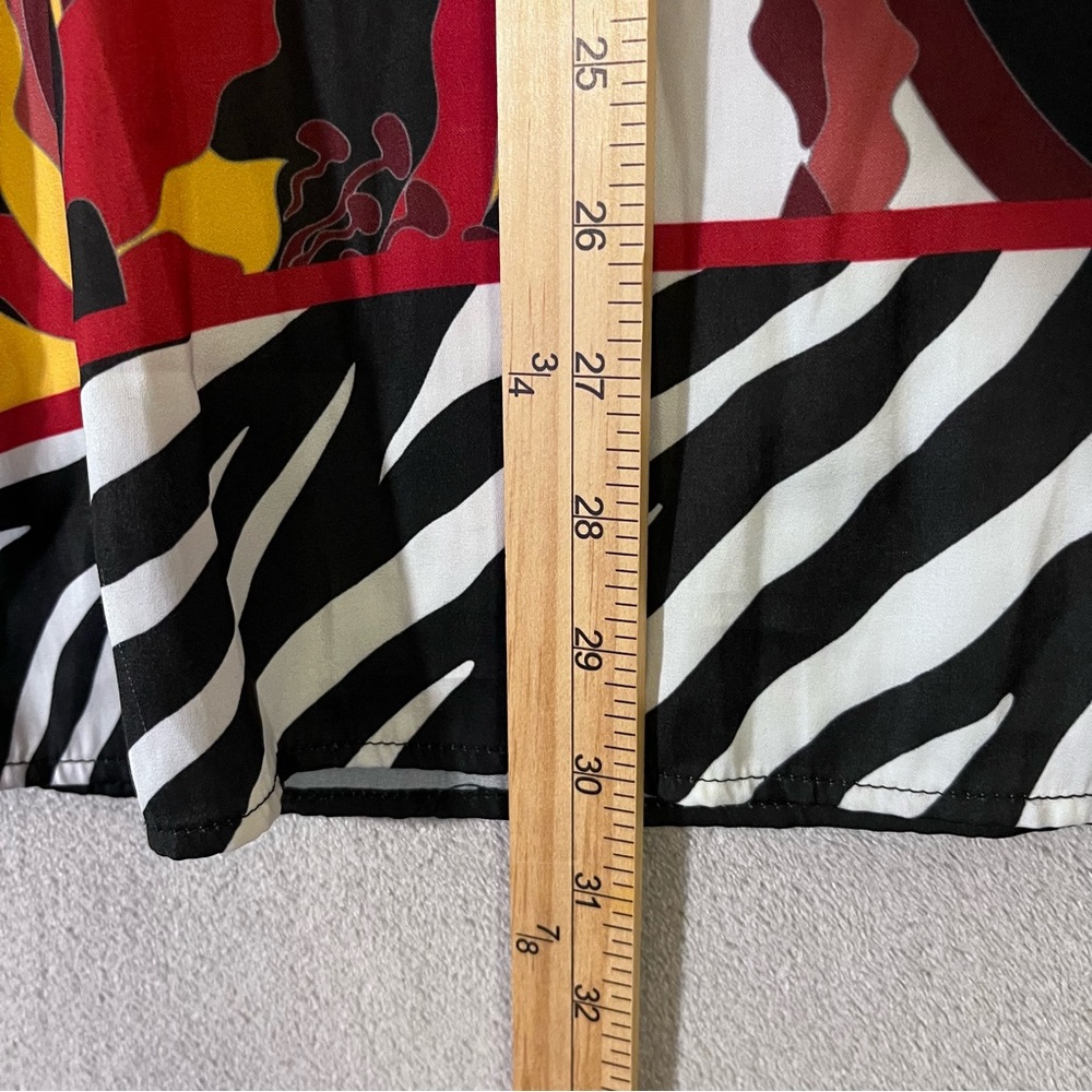DG2 Diane Gilman Bold Zebra Blouse Button Up Womens Plus Sz 1X - Picture 6 of 8